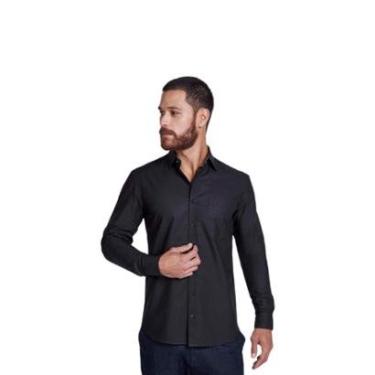Imagem de Camisa Individual Comfort Compose Tricoline Preto Tam. 02-Masculino