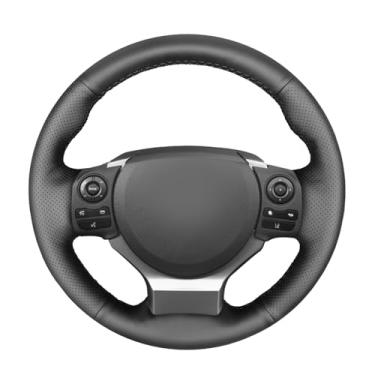 Imagem de MEWANT Capa de volante de couro preto costurada à mão e camurça para Lexus IS200t 2016 2017 IS250 2014 2015 IS300 2016-2019 IS350 2014-2019 é F-Sport 2014 2015 2016 acessórios protetorMEWANT MET18380101