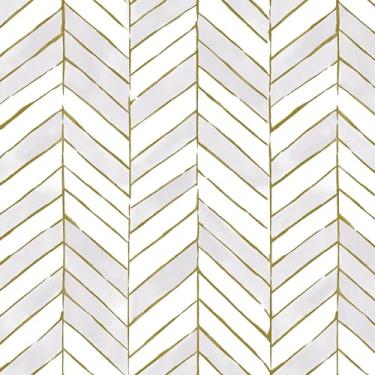 Imagem de PeonyQueen Papel de parede dourado e cinza claro, papel de parede geométrico moderno 43 x 192 cm, papel de parede removível de espinha de peixe, papel de contato listrado geométrico autoadesivo para