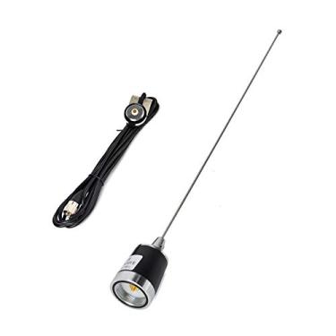 Imagem de HYS Antena NMO de banda dupla, antena UHF VHF 144/430Mhz 53.3 cm com 4 metros (13,1 pés) PL259 (UHF macho) RG58 suporte de cabo coaxial para Yaesu Motorola ICOM Kenwood Truck Car Mobile Radio