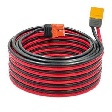 Imagem de ZkeeShop Cabo XT60 macho para fêmea - extensão de cabo de carregamento solar 12AWG - compatível com estação de energia portátil EcoFlow e gerador solar (20 pés)