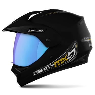 Imagem de CAPACETE FECHADO PRO TORK LIBERTY MX VISION PRO PRETO FOSCO TAM. 58 VIS. CAMALEÃO