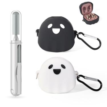 Imagem de Capa para Samsung Galaxy Buds (pacote com 2) – Capa protetora de silicone com ferramentas de escova de limpeza 3 em 1