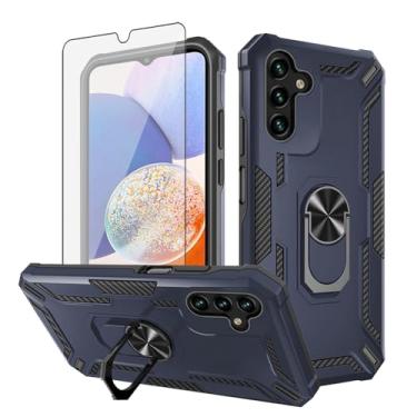 Imagem de Asuwish Capa de telefone para Samsung Galaxy A14/M14 5G com protetor de tela de vidro temperado Suporte magnético fino suporte híbrido rígido amortecedor robusto capa de celular resistente A 14 4G 14A