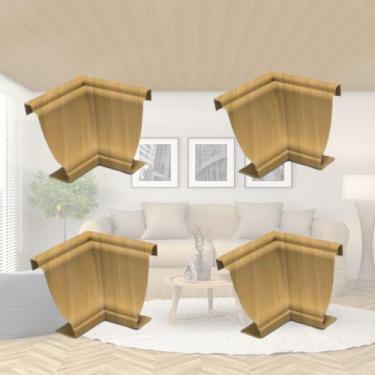 Imagem de Cantoneira Interna Pvc 25x25mm com Engate Rápido 4 Unidades Permatti Cerejeira