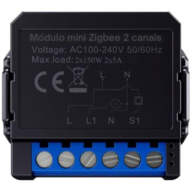 Imagem de NOVADIGITAL Interruptor Relé Inteligente Zigbee 2 Canais Mini Smart Switch Tuya Alexa Smart Life 110V 220V Preto