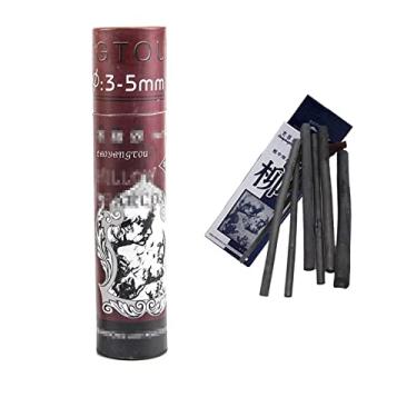 Imagem de JinYu 31 peças de carvão, macio, preto para desenho, esboço e belas artes, lápis de carvão para desenho de salgueiro - 2 caixas (3-5 mm e 3-8 mm)