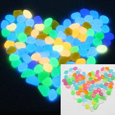 Imagem de (400pcs, Mixed) - Creation Core 400pcs Glow in the Dark Garden Pebbles Rocks for Walkways Yard Aquarium Fish Tank Decorations Gravel Luminous Stones, Mixed Colour