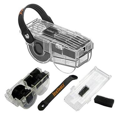 Imagem de IceToolz Esfregador de corrente de bicicleta | Ferramenta de limpeza de bicicleta | Escovas de esfregão de corrente | Limpador de corrente | Preto transparente