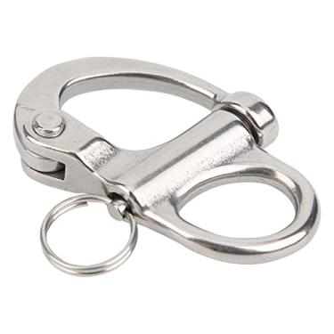 Imagem de Mosquetão de Encaixe Fixo Gancho de Pressão Manilha de Escalada Tipo de Botão de Pressão Fixação para Montanhismo/Caminhada/Camping Dispositivo de Liberação Rápida Portátil