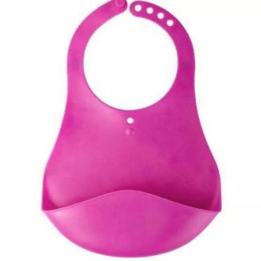 Imagem de Babador Cata Migalhas De Plástico Rosa Kababy