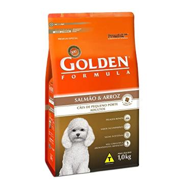 Imagem de Ração Golden Fórmula Mini Bits para Cães Adultos de Pequeno Porte Sabor Salmão e Arroz, 1kg Premier Pet Para Todas Pequeno Adulto,