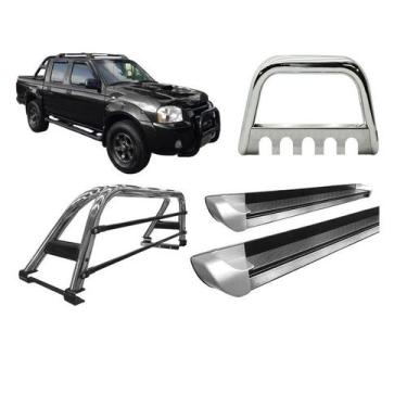 Imagem de Kit Quebra Mato Santo Antonio Estribo Frontier Até 2007 Cromado - HOZZ