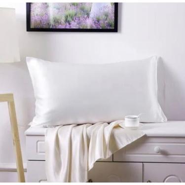 Imagem de Fronha Cetim Anti Frizz Avulsa 70cm x 50cm Travesseiro Macia - Rc Conf
