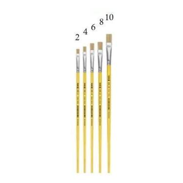 Imagem de Kit Com 5 Pinceis Artesanato Chato 815 Cerda Natural do 2 ao 10 Tigre