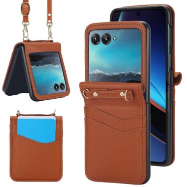 Imagem de Asuwish Capa de telefone para Moto Razr 50 XKZDCKPT EUA marrom