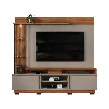 Imagem de Painel para TV até 70 DJ Móveis Martino 4 Prateleiras, Carvalho nobre 