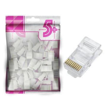Imagem de Conector Rj45 Rj50 Rj45 De 10 Vias(10x10) Pacote C/25pçs - 5+