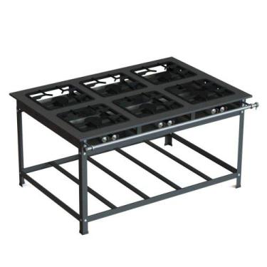 Imagem de Fogão Industrial 40x40 P10 6 Bocas Alta Pressão - JL Colombo