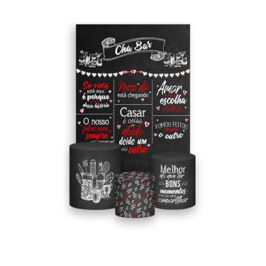 Imagem de Painel De Festa Vertical 1,50 x 2,20 + Trio De Capas Cilindro - Chalkb