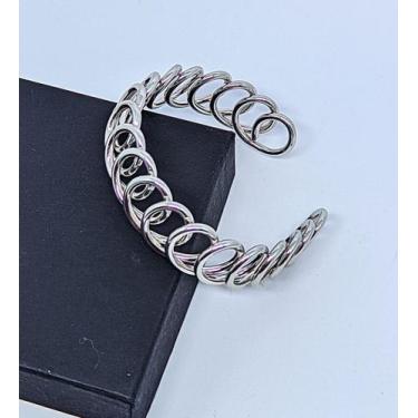 Imagem de Pulseira Bracelete de Pulso elo Geométrica circulares vazado Folheado 