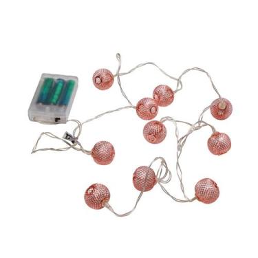 Imagem de Kit 5 Cordões Luminoso Natalino 10 Leds Rose Gold Taschibra
