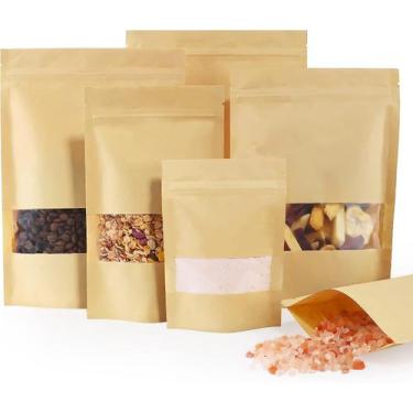 Imagem de Saco Stand Up Pouch Kraft Brilhante com Visor impermeável 10x15 - Davi