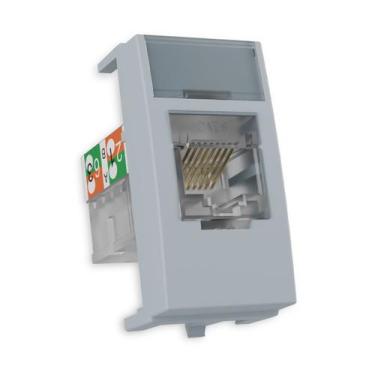 Imagem de Tomada Rede Informática RJ45 Cat6 Cinza Sleek MarGirius, Cinza