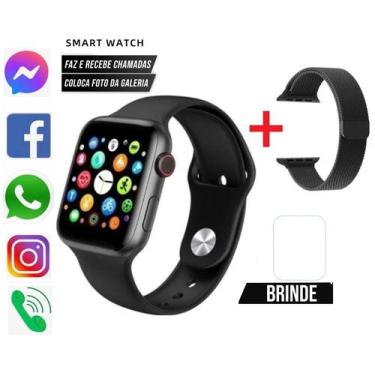 Imagem de Smartwatch Para Ios Android Faz Recebe Chamada W29 Com 2 pulseiras 