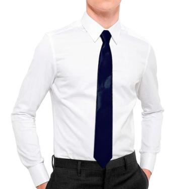 Imagem de Gravata Slim Casamento Executivo Azul Regulável Zíper - anjo da mamãe,