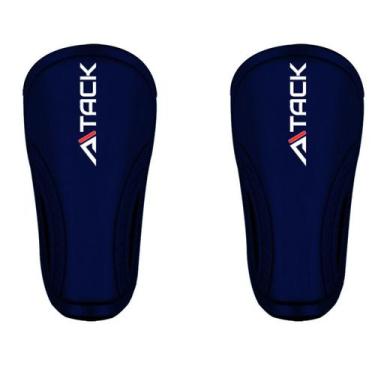 Imagem de Caneleira de Futebol Atack Predator Sem Tornozeleira , Azul