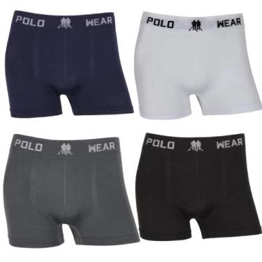 Imagem de Cueca Masculilna Boxer Microfibra Lisa Polo Wear 4 Cores Sortidas, GG