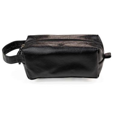 Imagem de Necessaire Estojo Ópera Em Couro Bovino Com Alça Unissex Forro Imperme