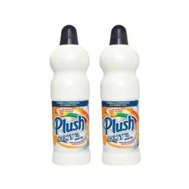 Imagem de Kit 2 Alvejante Sem Cloro Plush Oxy2 White Manchas Sanol 1L - Plush Sa