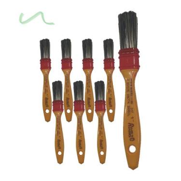 Imagem de Kit 8 Trincha Pincel 317 Gold Gris 1 Polegadas - Roma