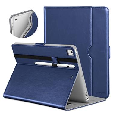 Imagem de DTTO Capa para iPad 9,7 polegadas 5ª/6ª geração 2018/2017 com suporte para Apple Pencil, capa de couro premium com suporte fólio para Apple iPad 9,7 polegadas, também serve para iPad Pro 9,7/Air 2/Air - azul marinho