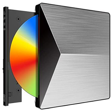 Imagem de YOTUO Unidade externa de CD DVD, USB 3.0 portátil e leitor de DVD ultrafino tipo C, gravador de DVD CD ROM RW unidade óptica externa compatível com laptop desktop PC para Windows 7/8/10/11 Mac MacBook