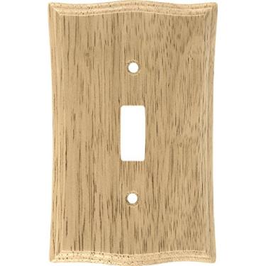 Imagem de GE Placa de parede de interruptor único de madeira clara 51149