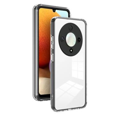 Imagem de Elubugod Capa de telefone com anel de proteção de câmera compatível com Honor X9b, capa de telefone 3 em 1 anti-queda compatível com Honor Magic 6 Lite 5G ALI-NX3 / X9b ALI-NX1 capa preta
