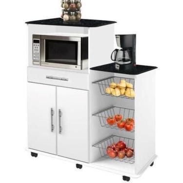 Imagem de Fruteira Balcao Tam 06 Rodizios Branco / Marmorizado - PASSE BEM, Bran