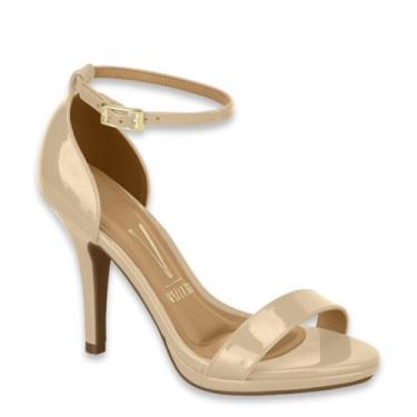 Imagem de Sandália Social Vizzano Salto Baixo Médio Alto 6210.655, Bege verniz, 