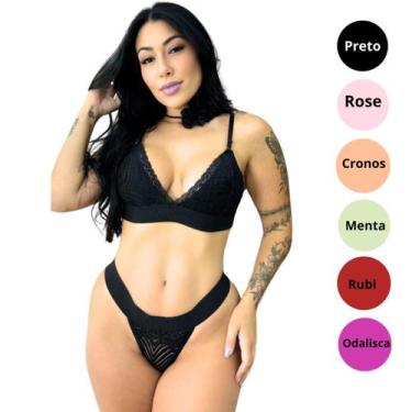 Imagem de Kit 2 Conjunto sem Bojo Lingerie Renda Moda Intima Confortavel Calcinh