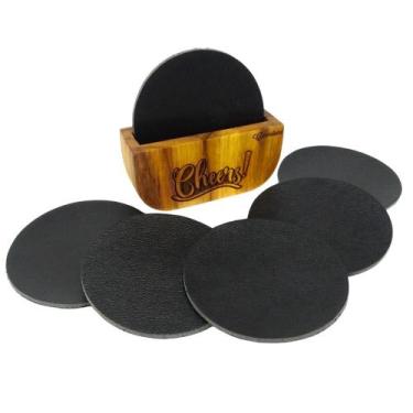 Imagem de Descanso de Copo Porta Copo Madeira - Carmisini