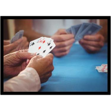 Imagem de Quadro Decorativo Jogos Baralho Naipe Cartas Poker Com Moldura RC007 -