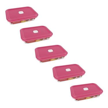 Imagem de Pote de Vidro Retangular Facilita Marmita 750ML Marinex 5Un - NADIR FI