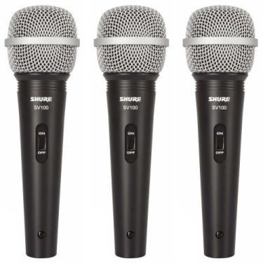 Imagem de Kit 3 Microfones Profissionais Dinâmico SV 100 - SHURE
