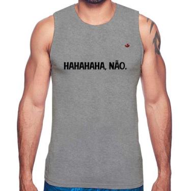 Imagem de Regata Hahahaha, Não. - Foca na Moda, Cinza, G