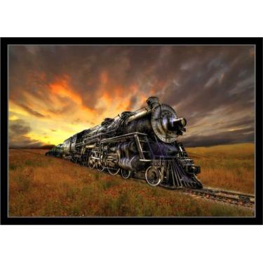 Imagem de Quadro Decorativo Trem Locomotiva Máquinas Paisagem Salas Quartos Escr