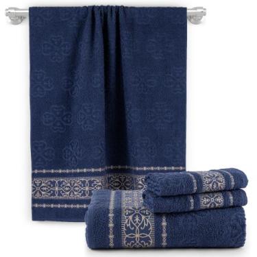 Imagem de Kit para banho com 4 toalhas 100% algodão completo qualidade premium 2