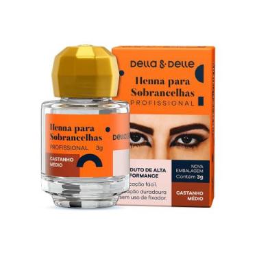 Imagem de Henna Para Designer de Sobrancelhas Della E Delle 3g Castanho Medio